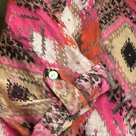 Ruby Rd. Pink and Black Geometric Blouse - Picture 5 of 5